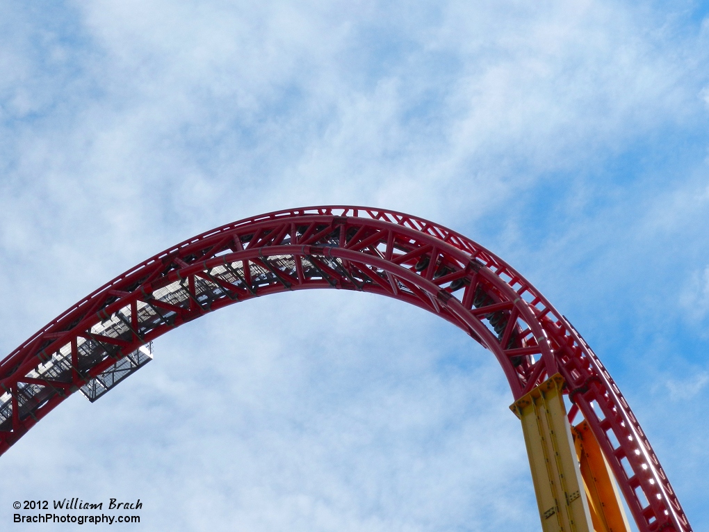 Very top of I-305's lift hill.