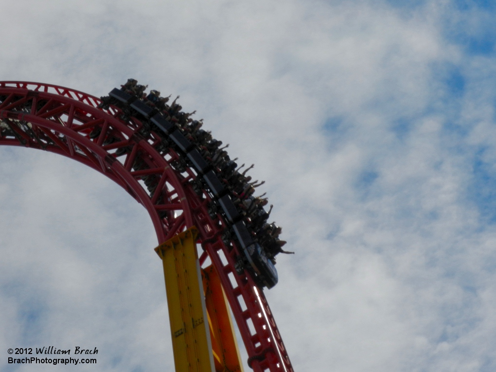 Train going down the first drop.