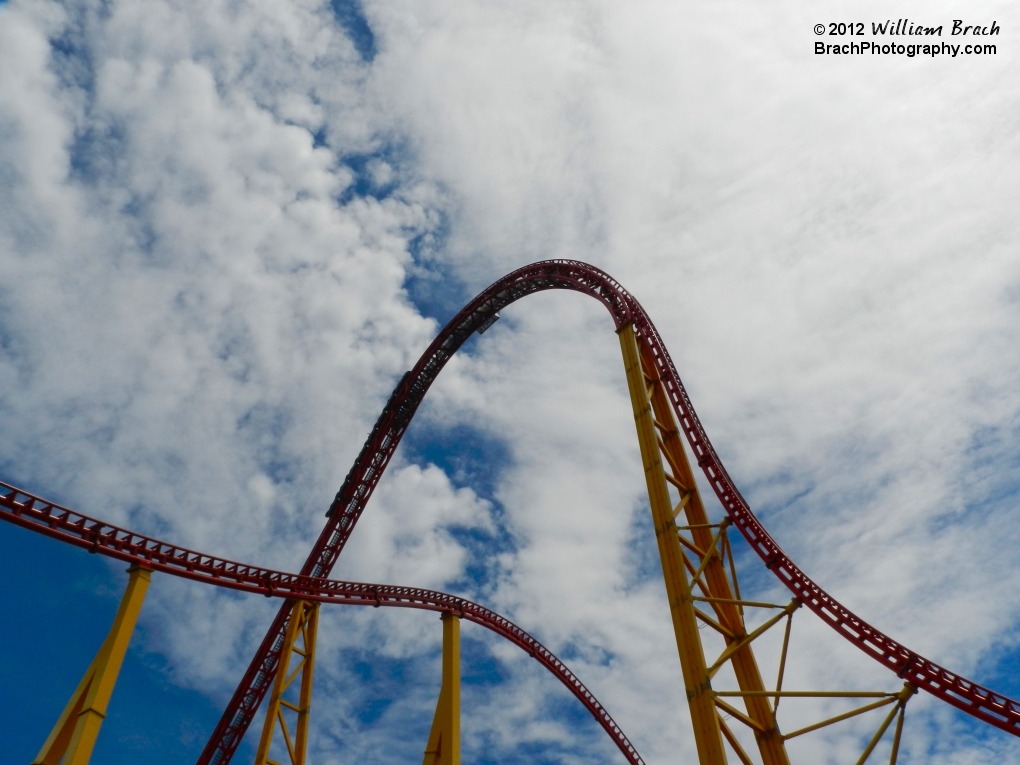 Train going up the lift hill.