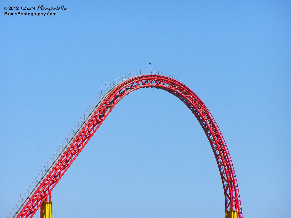 Looking out at the lift hill on Intimidator 305.