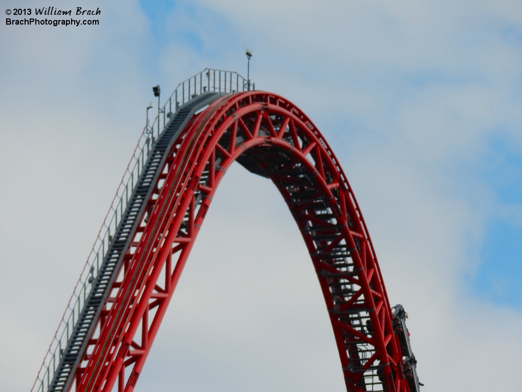 I was too slow and didn't get that train at the top of the lift hill.