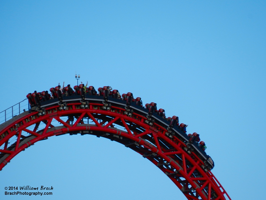 Intimidator train cresting the lift hill.