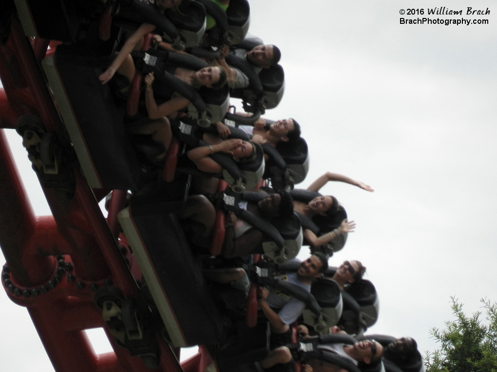 Train rushing towards the brake run.