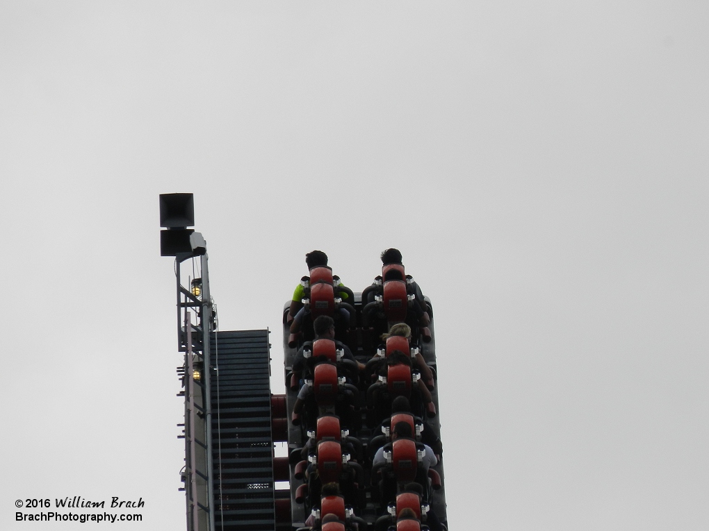 Train going up the lift hill.