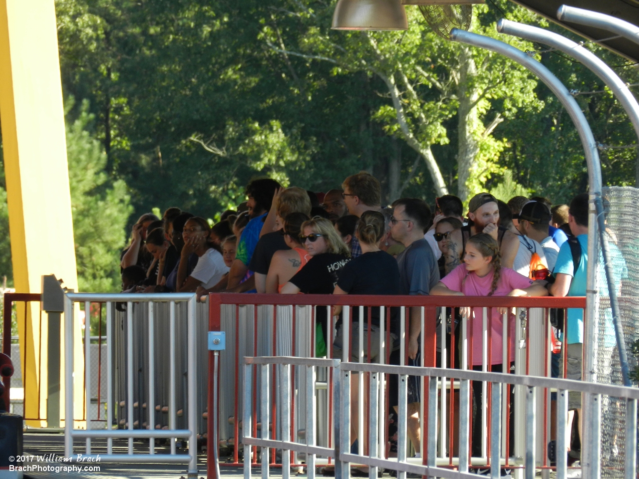 People waiting for their turn to ride Intimidator 305.