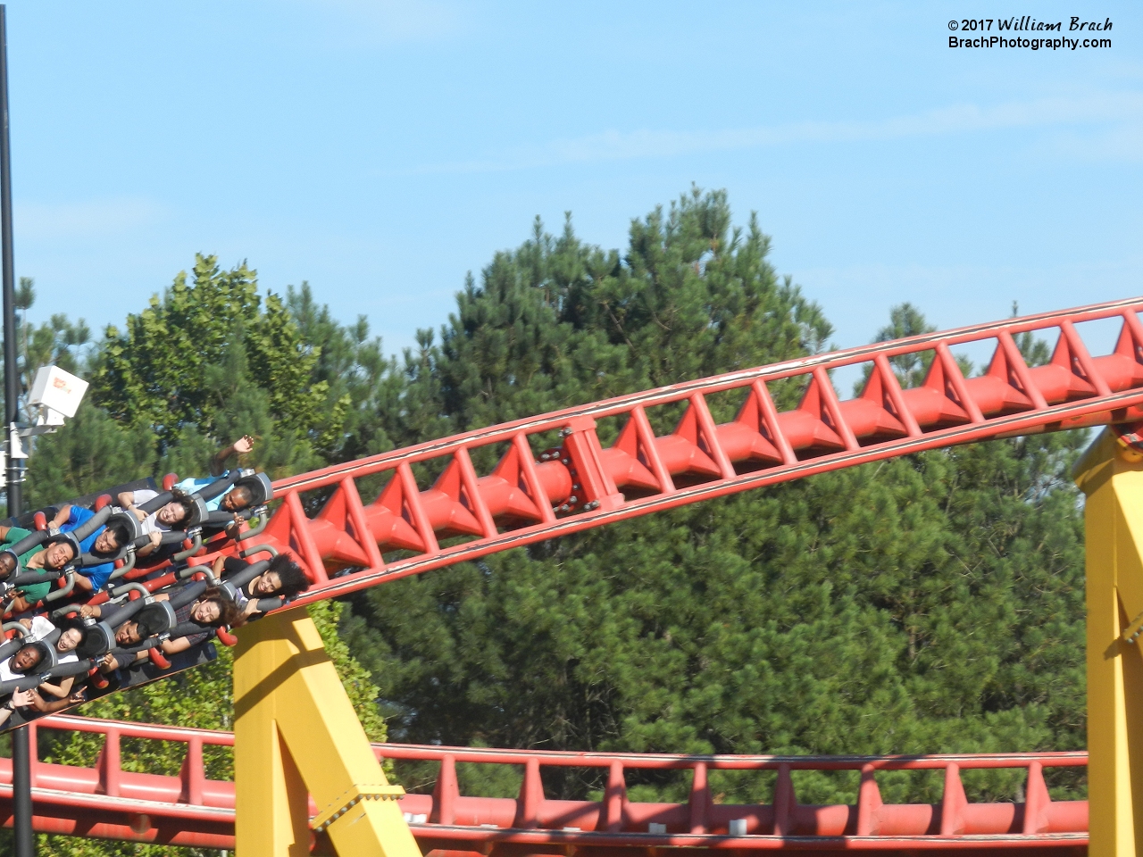 Intimidator 305 train rushing along the track.