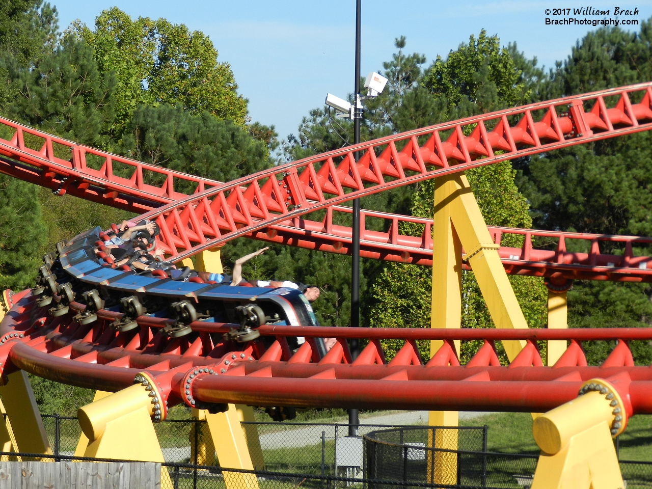 Intimidator 305 train running the track.