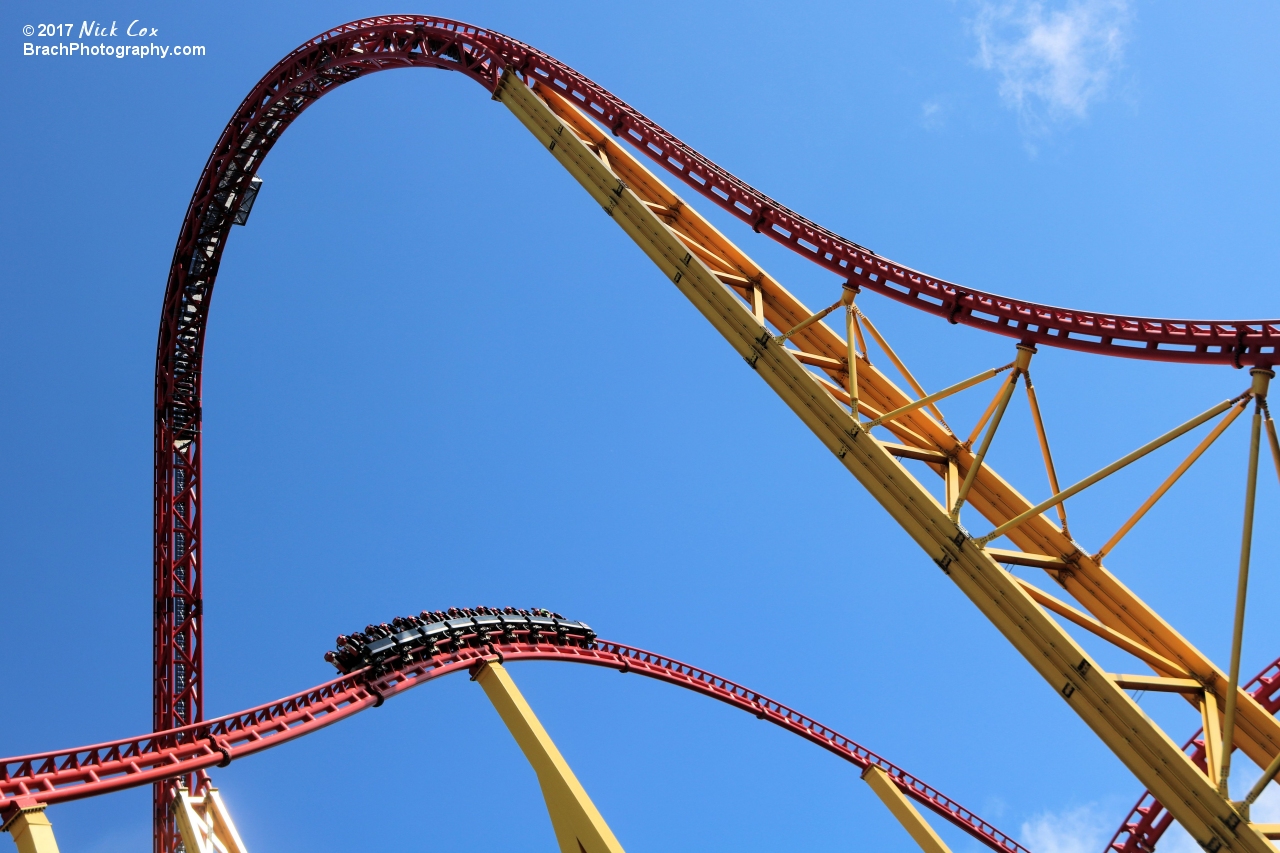 The train on the first airtime hill.