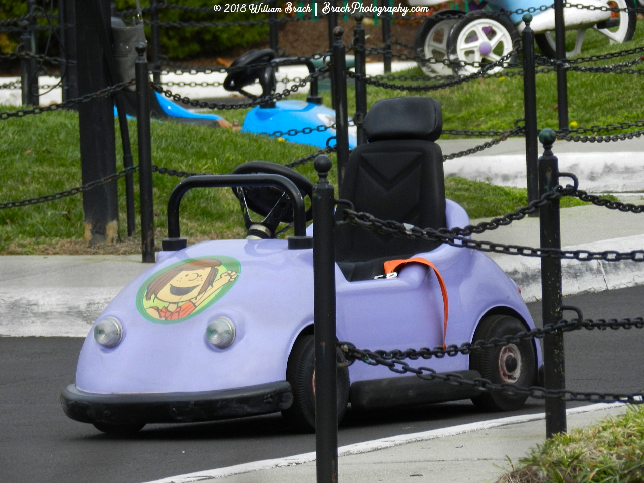 Purple car with Peppermint Patty on the front.