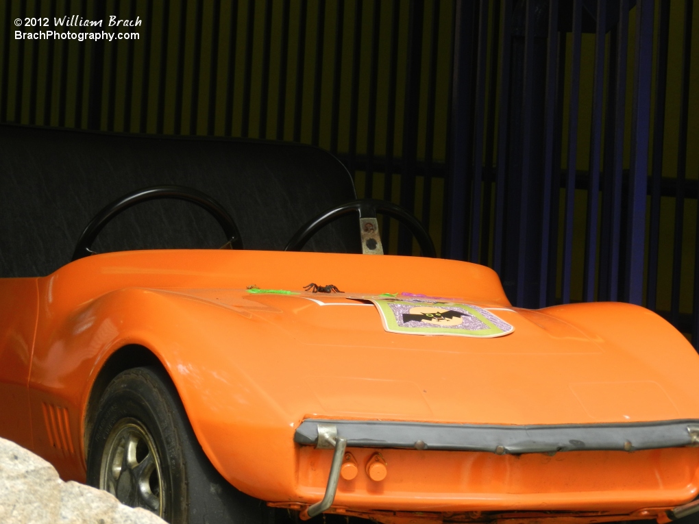 KidZville Remembered: Junior Turnpike's orange car modeled after the Chevy Corvette.