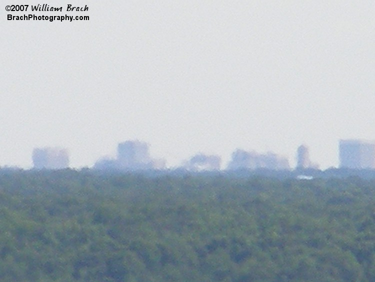 Downtown Richmond, Virginia from the Eiffel Tower.  This image was brought to you by the crappyness of Digital Zoom.