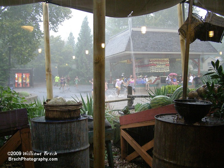 See how the water is splashing up from those peoples feet?  Lots of water was dumped at Kings Dominion that day.