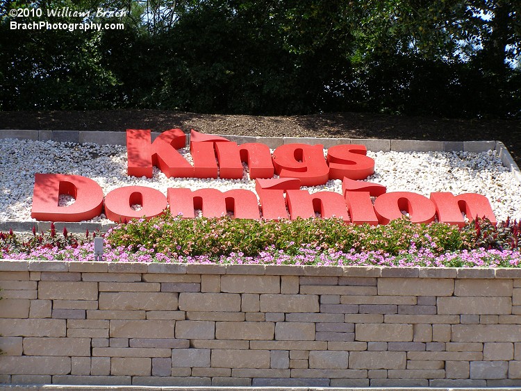 NEW for 2010:  Kings Dominion's lettering in a gravel pit outside the entrance gates.