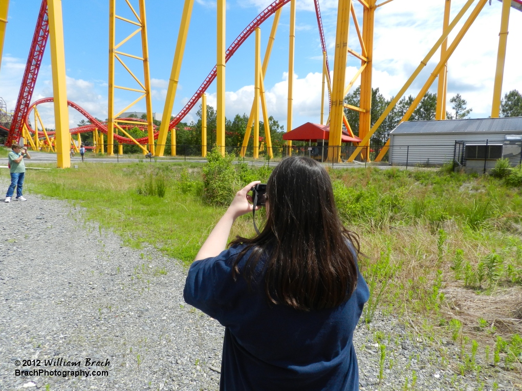 Laura hard at work getting her good shots of Intimidator 305.