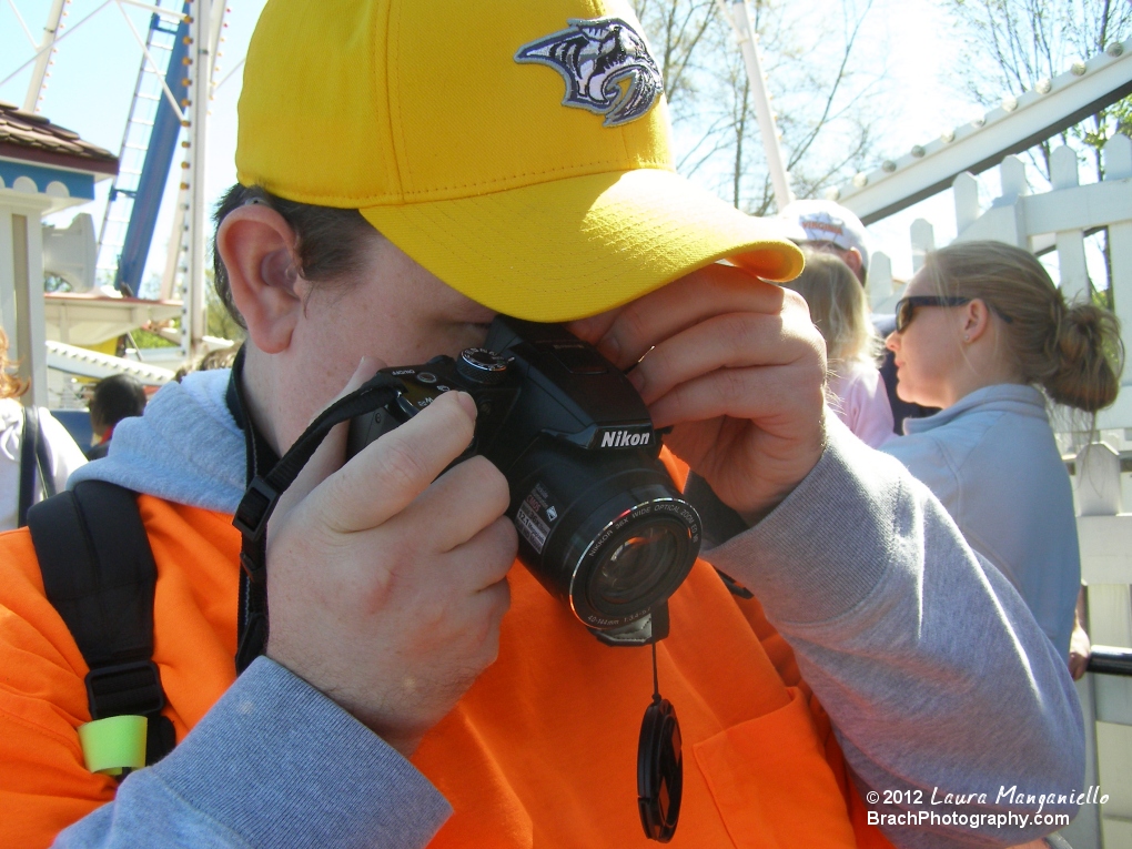 Behind the Scenes:  Will adjusting his camera.