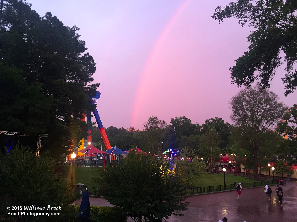 Looking out at the park from the second floor of the Country Kitchen after a rain storm passed through.