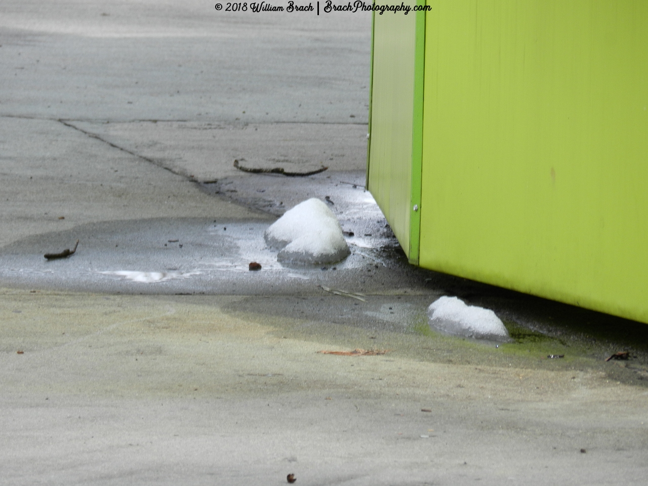 The Washington, DC and Richmond, VA areas got a blanket of snow two days prior to the park opening for th eseason.  This was all I could find of it on Opening Day 2018.