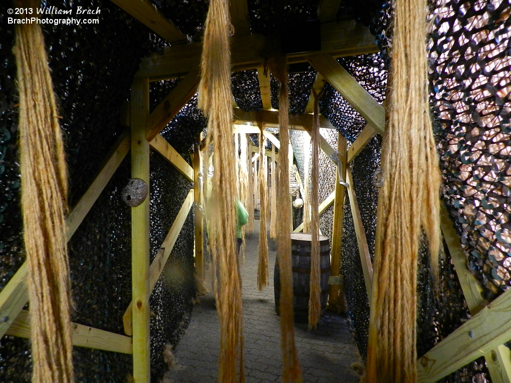 Looking inside the Miner's Revenge maze.