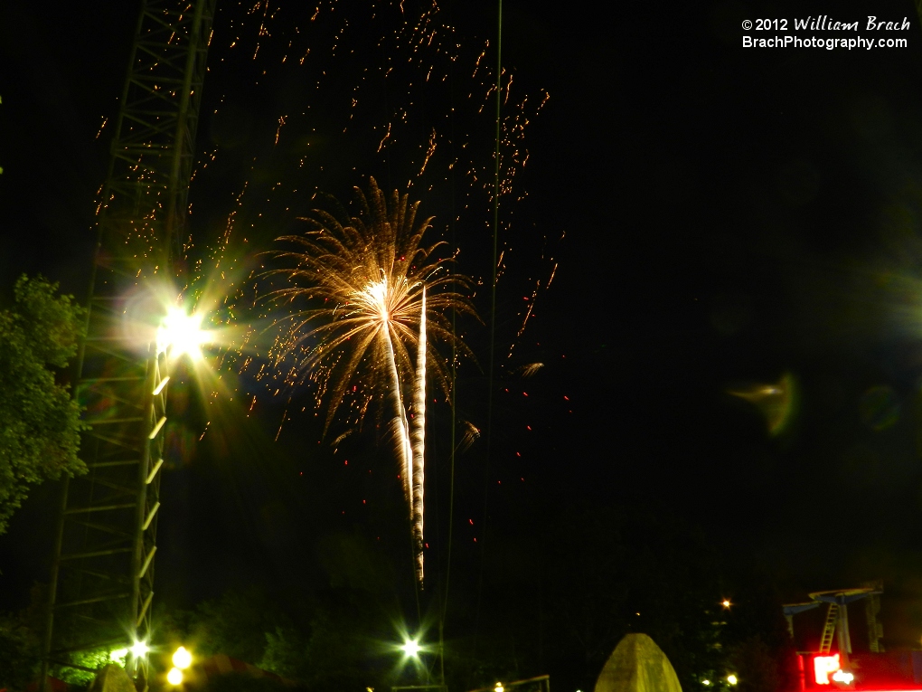 Kings Dominion's nightly fireworks show.