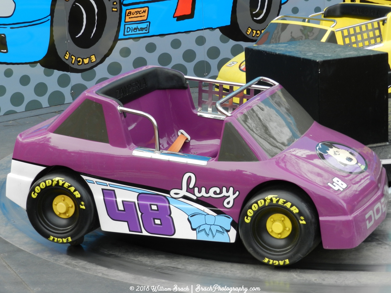 Purple #48 driven by Lucy.