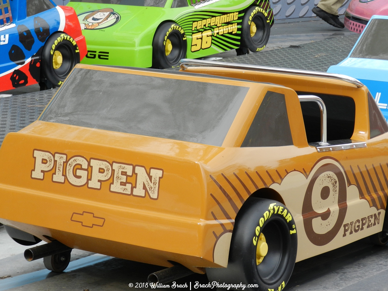 Brown #9 car driven by Pigpen.