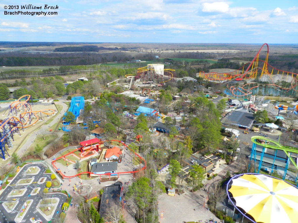 Overview of Planet Snoopy at Kings Dominion.