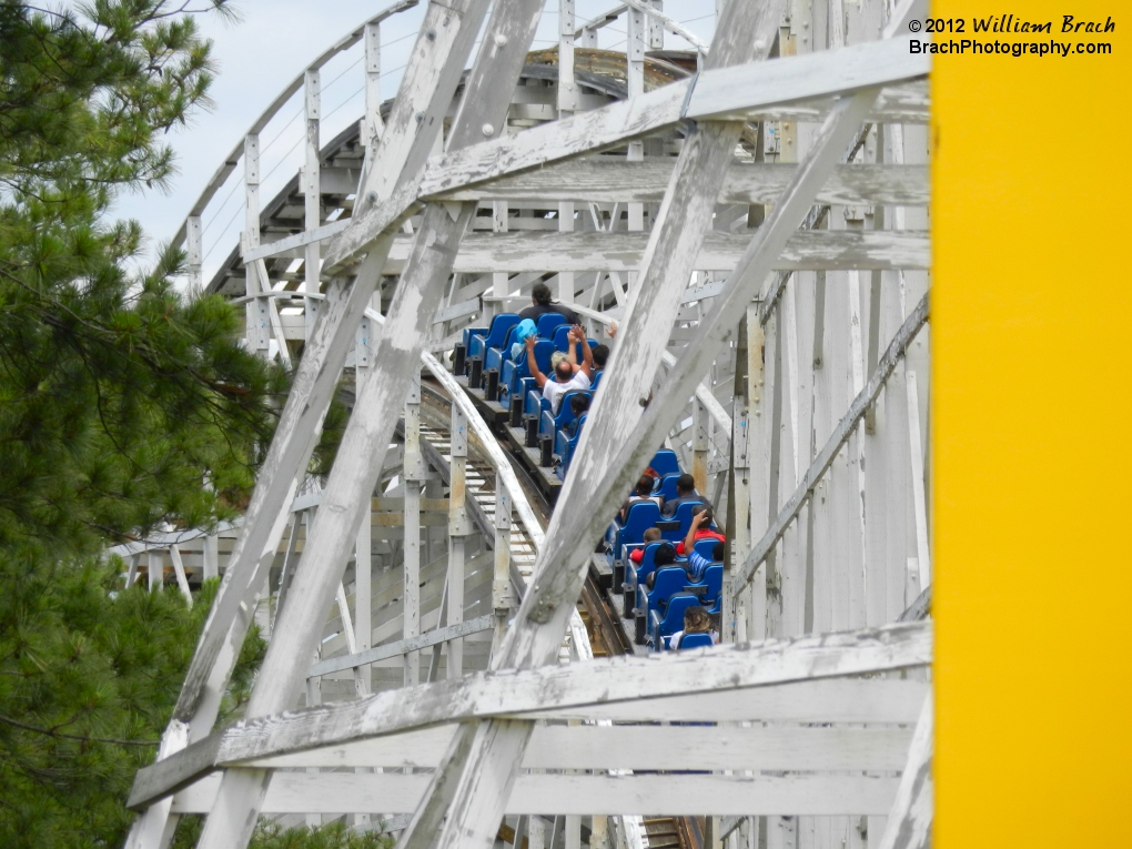 South side's blue train running back towards the station on Rebel Yell.