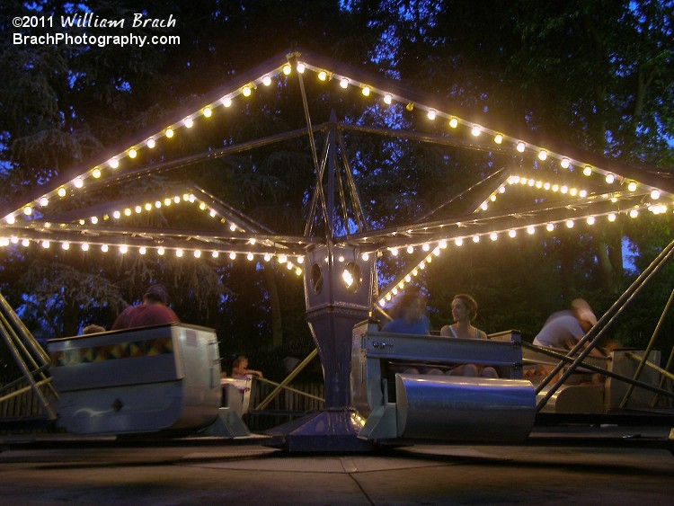 Checking out the nicely lit Scrambler at night.