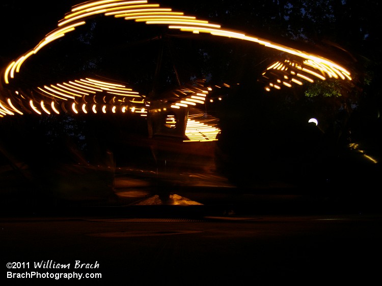 Scrambler's lights at night.