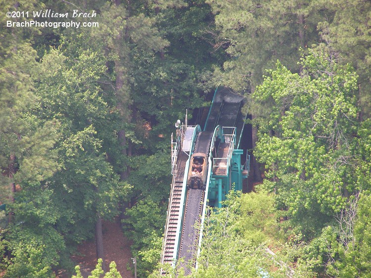 Log going up the lift hill.