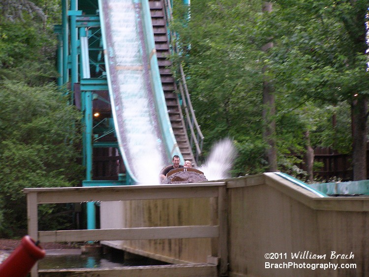 Another log splashes into the pool!