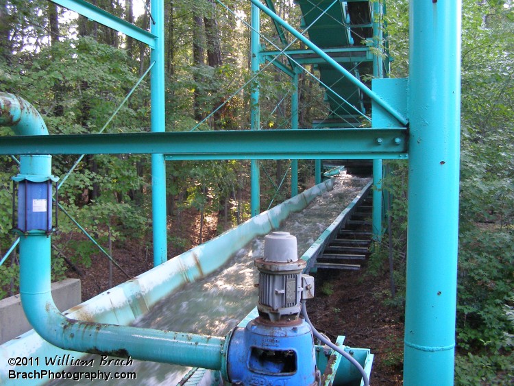 Water pump and the river headed towards the splashdown area.