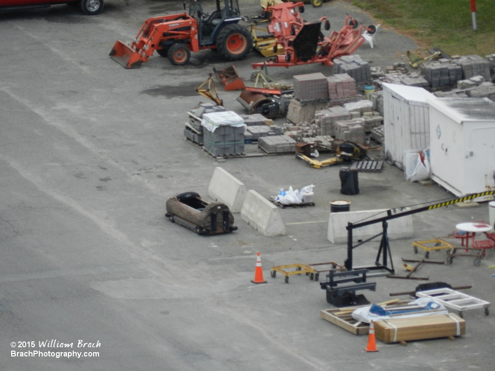 One of the Shenandoah Lumber Company flume boats was spotted in the maintenance area.  Seen from the Eiffel Tower.