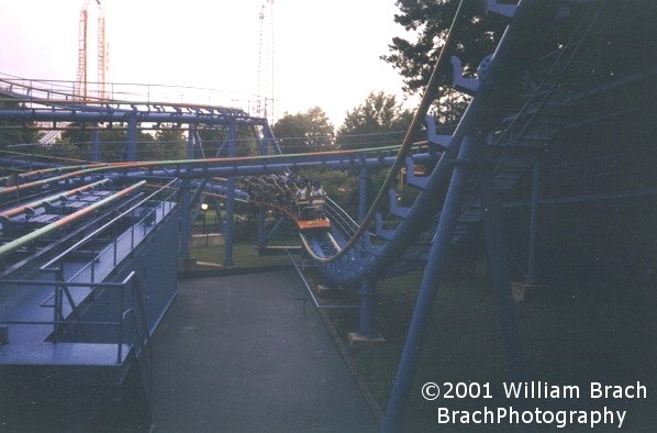 Shockwave train exiting the helix.