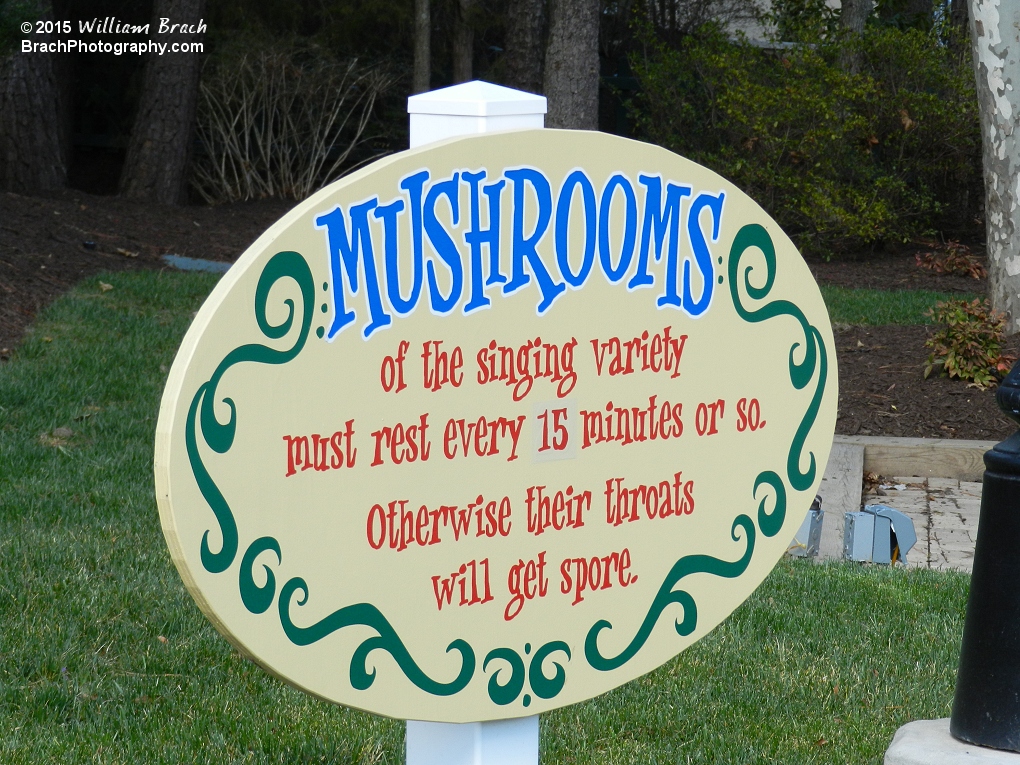 Mushrooms must take breaks every 15 minutes or they'll get "spore."