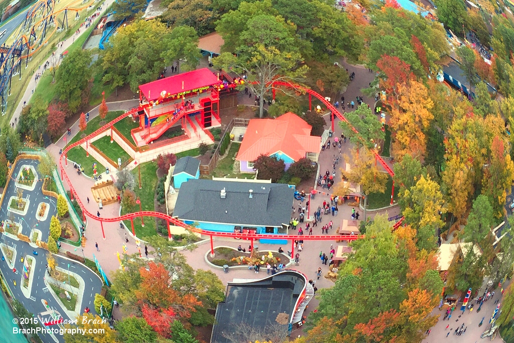 Overview of the entire ride course through the Fisheye Lens from the Eiffel Tower.