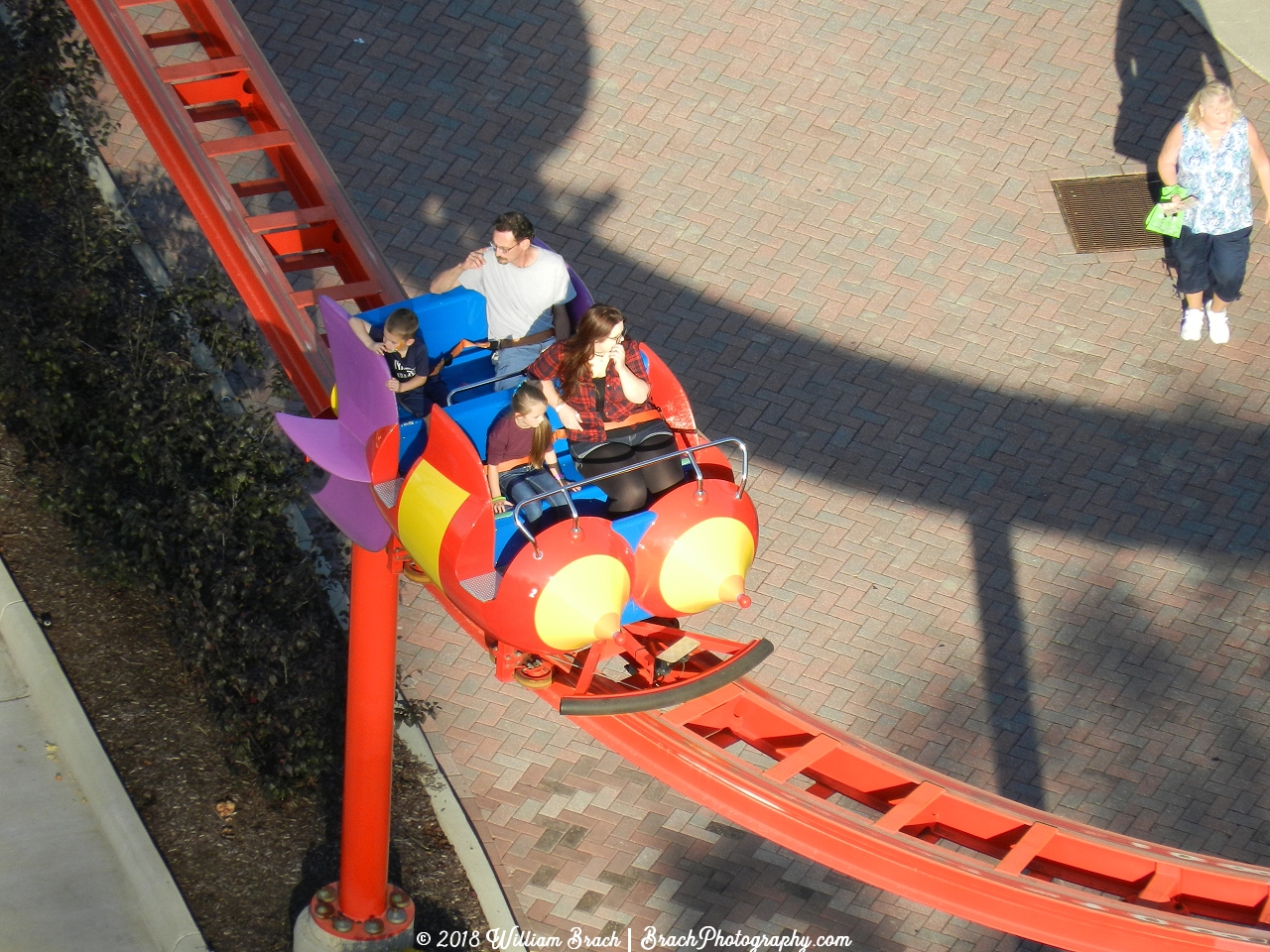 The rockets are a relaxing ride that gives you a nice aerial view of the Planet Snoopy section of the park.