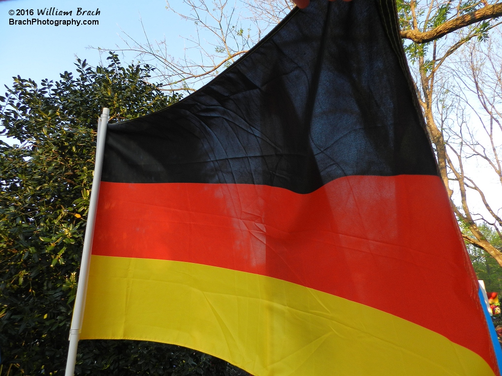 My sister lives in Germany, so I'm grabbing a shot of the German flag for her!