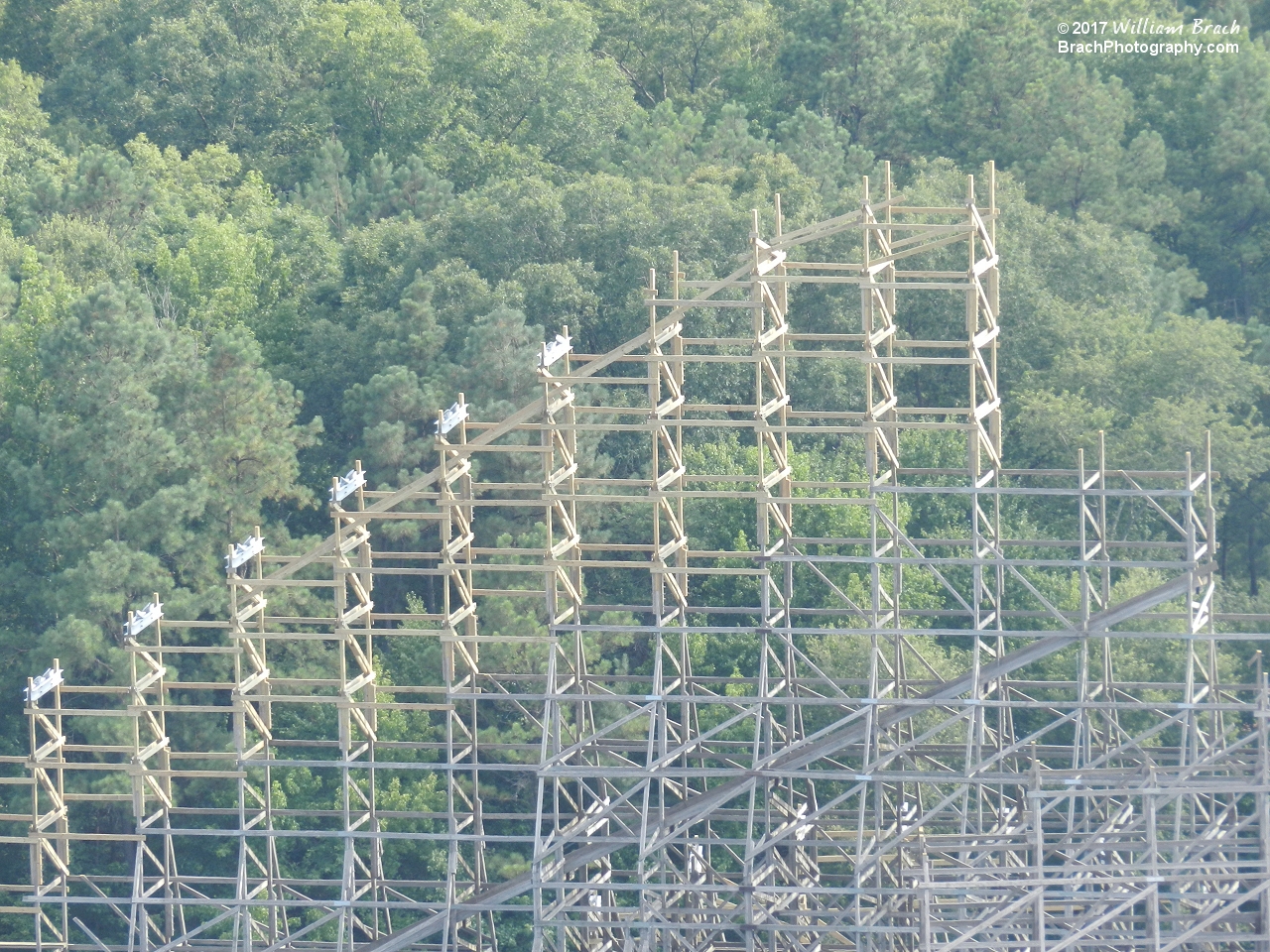 Twisted Timbers is approximately 20-ft taller than Hurler was and the lift hill is steeper too.