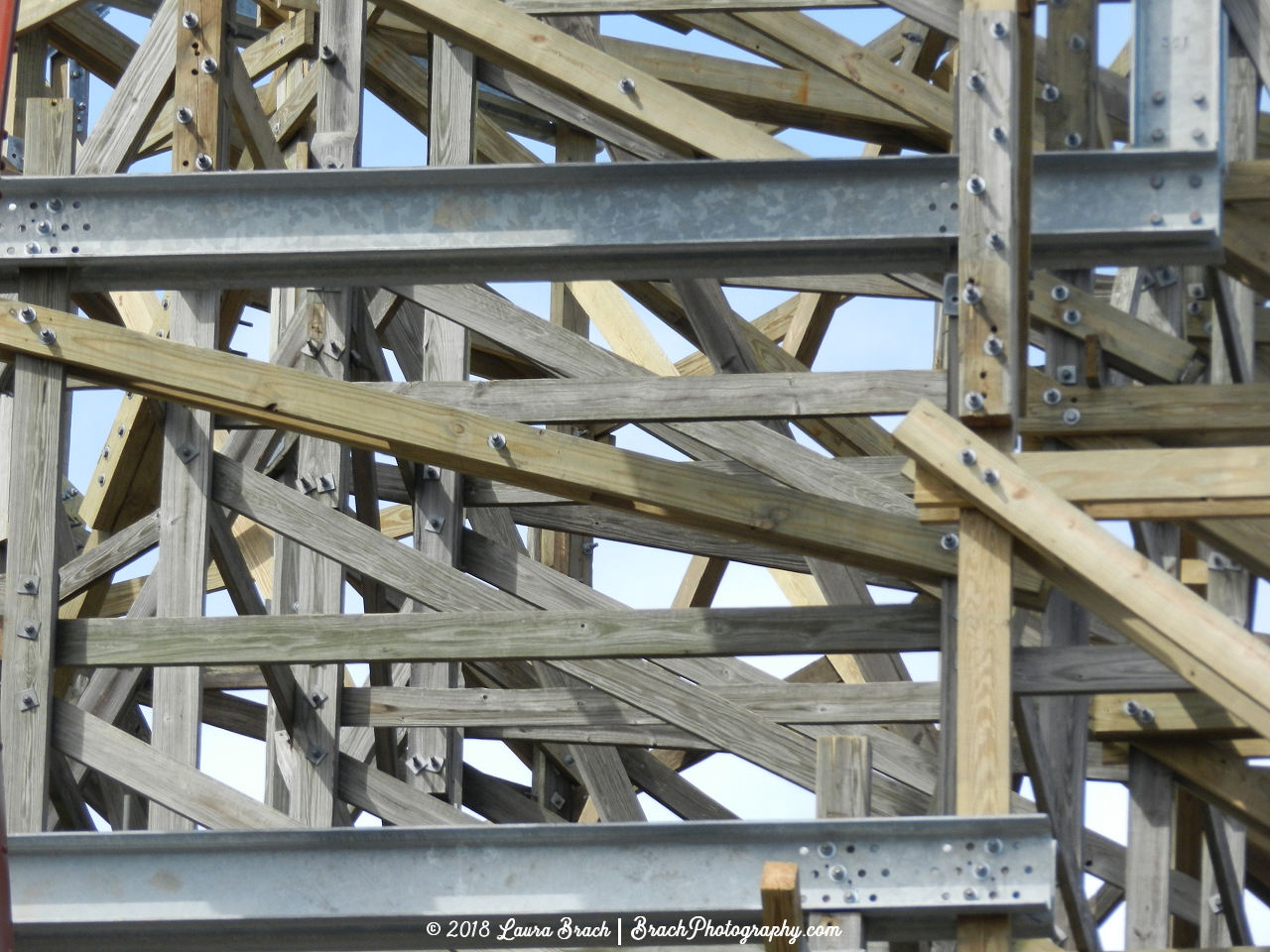 Some wood needed to be replaced on the old Hurler structure and you can see the fresh lumber here.