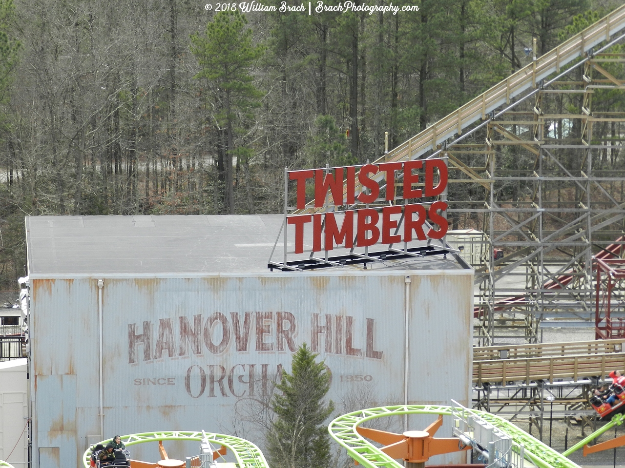 Hanover Hill Orchard shipping and receiving building that serves as Twisted Timbers' station.