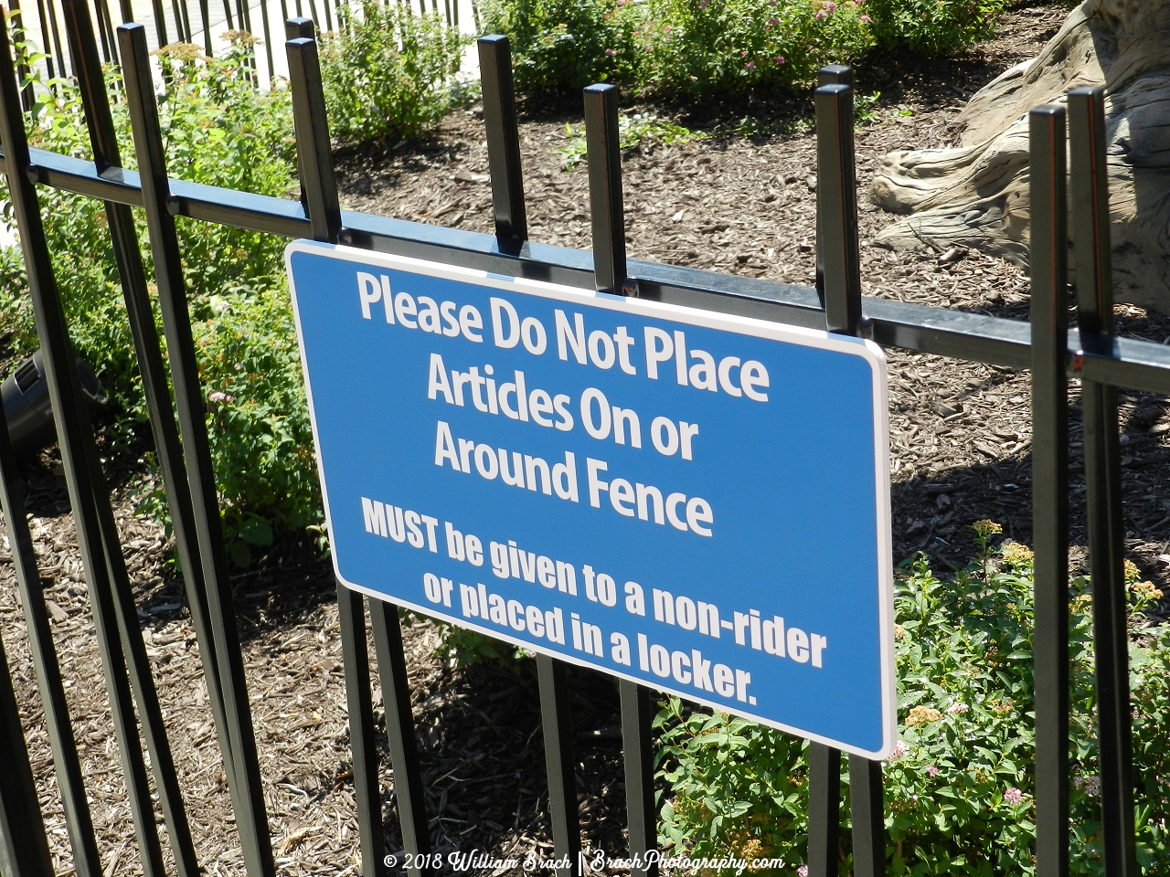 It was reported on various social media outlets that park goers were leaving their backpacks on the fence near Twisted Timbers entrance.