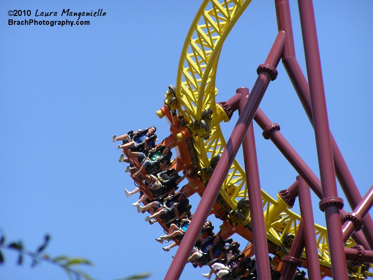 Coaster running through the course surrounding what was once known as "Smurf Mountain."