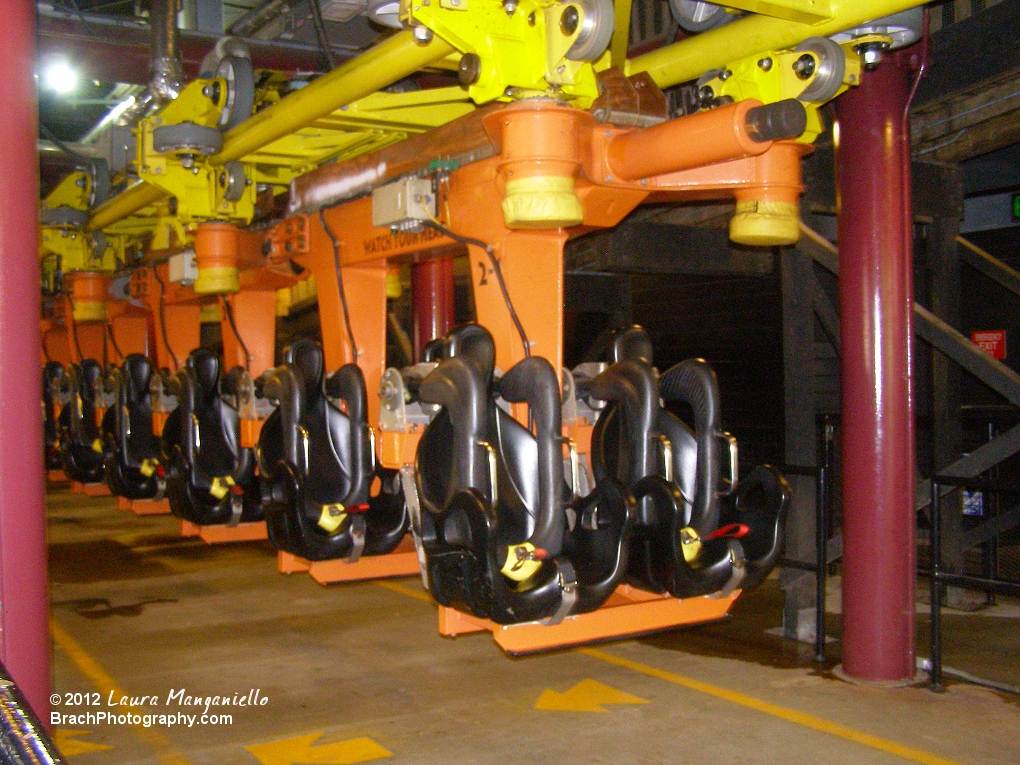 Volcano's train in the unload section of the station.