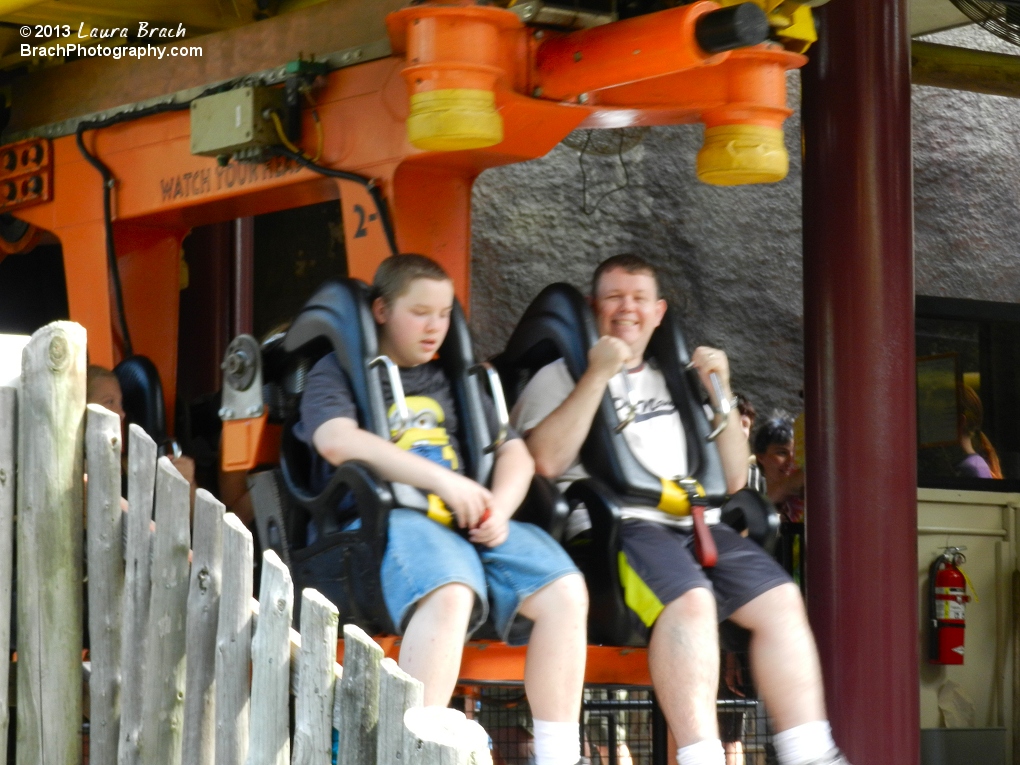 It's Gavin!  Catching a ride with me on Volcano.  Here we are leaving the station.