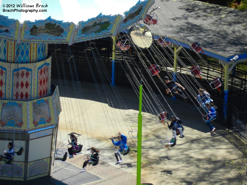 An original ride since the park opened in 1975 thrills families on Opening Day 2012.