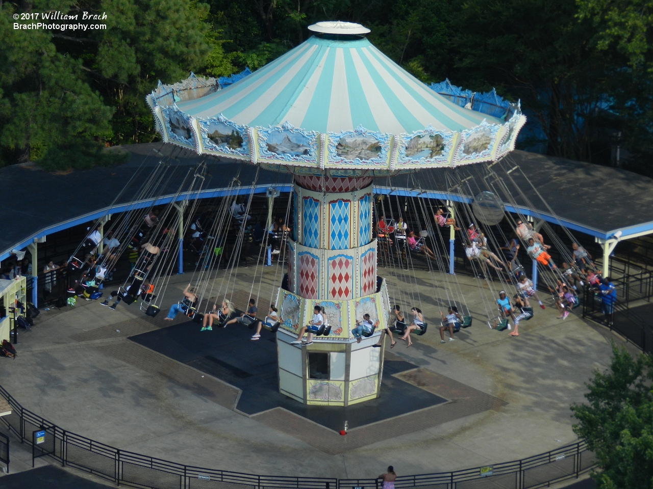 View of Wave Swinger from the Eiffel Tower.