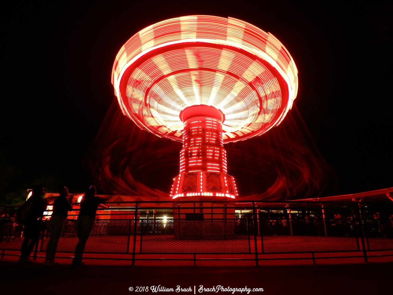 Wave Swinger in motion at night.