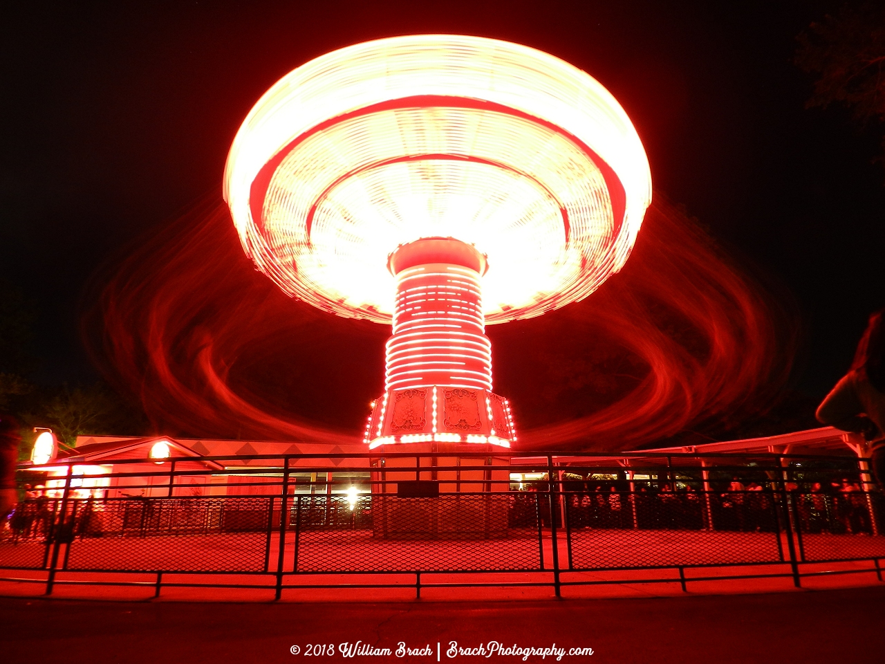 Wave Swinger in motion at night.