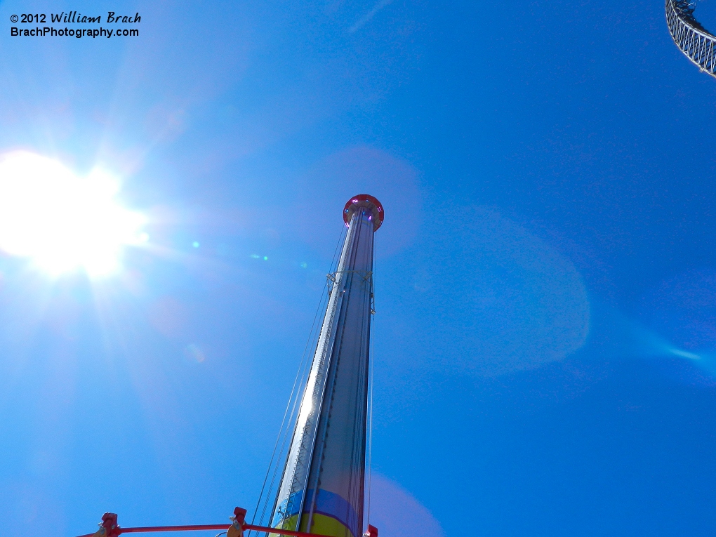 Looking up at the WindSeeker Tower.